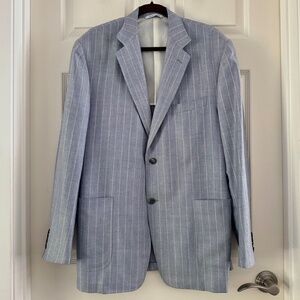 Canali Kei Jacket Blue White Striped Sports Coat Blazer Men’s US 42 R / IT 52 R